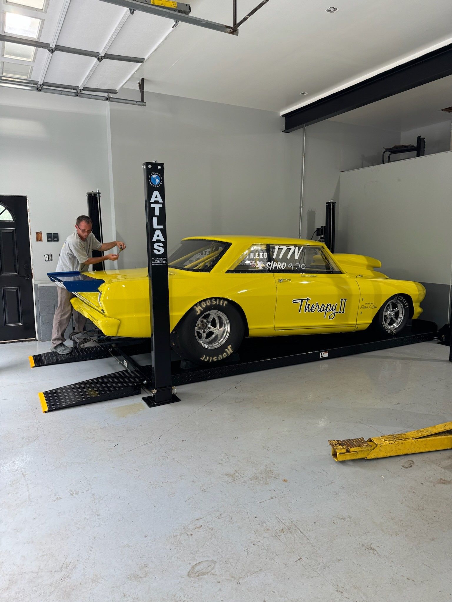 Home garage storage lift installation